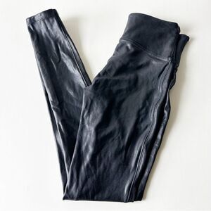 Spanx Black High Waisted Faux Leather Leggings